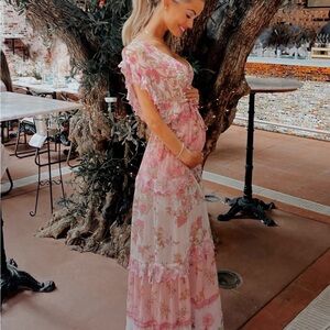 Floral Pink Maxi Dress